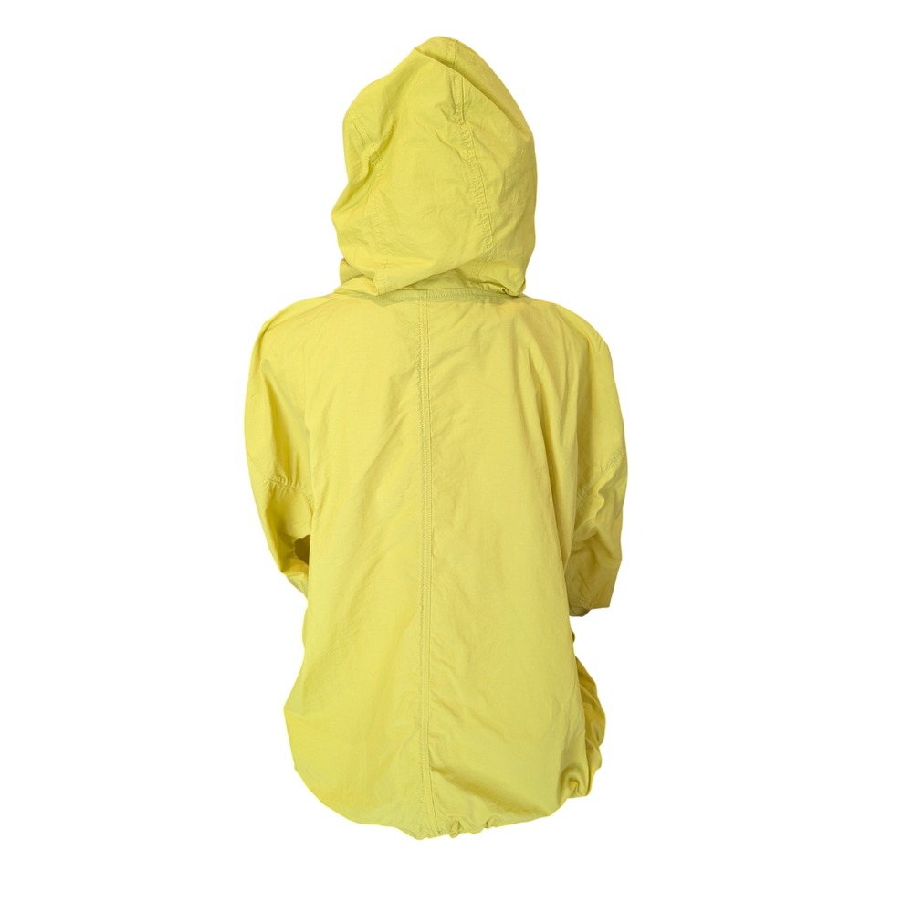 Eileen Fisher Yellow Windbreaker Jacket  Hooded Organic Cotton Nylon Large - Picture 3 of 11